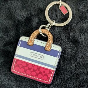 RARE Vintage Coach Leather Handbag Keychain/Bag Charm